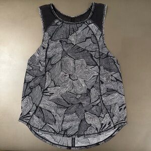 Lululemon Black & White Patterned with Mesh Tank Top - Size Unconfirmed/Unknown